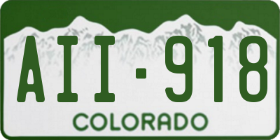 CO license plate AII918