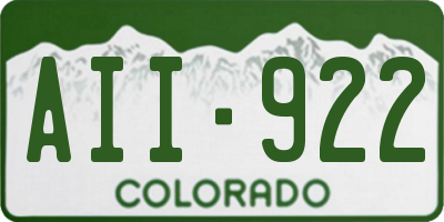 CO license plate AII922