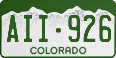 CO license plate AII926