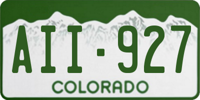 CO license plate AII927