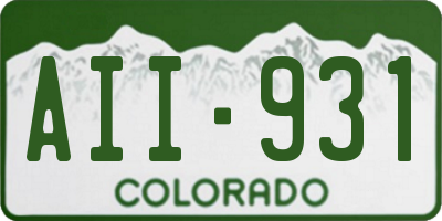 CO license plate AII931