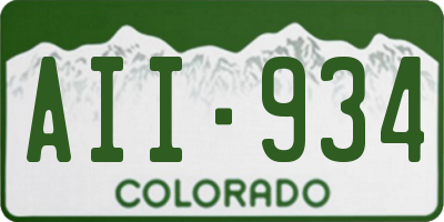 CO license plate AII934