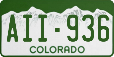 CO license plate AII936