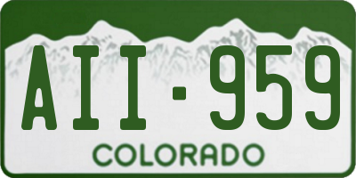 CO license plate AII959
