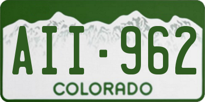 CO license plate AII962