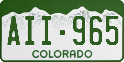 CO license plate AII965