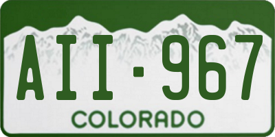 CO license plate AII967
