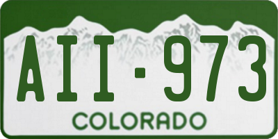 CO license plate AII973