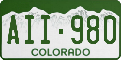 CO license plate AII980