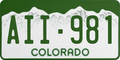 CO license plate AII981