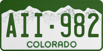 CO license plate AII982
