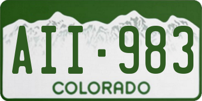 CO license plate AII983