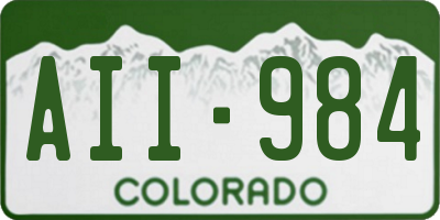CO license plate AII984