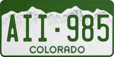 CO license plate AII985