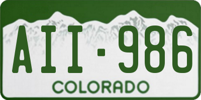 CO license plate AII986