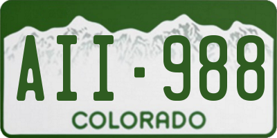 CO license plate AII988