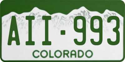 CO license plate AII993