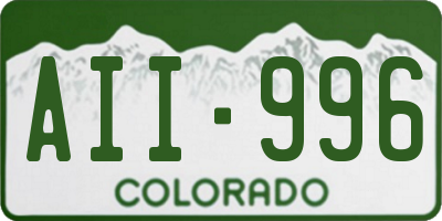 CO license plate AII996