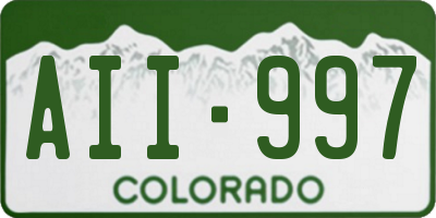 CO license plate AII997