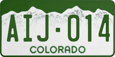 CO license plate AIJ014
