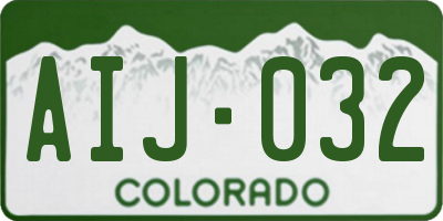 CO license plate AIJ032