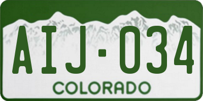 CO license plate AIJ034