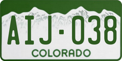 CO license plate AIJ038