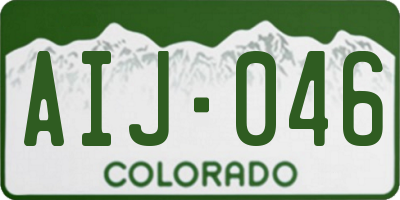 CO license plate AIJ046