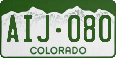 CO license plate AIJ080