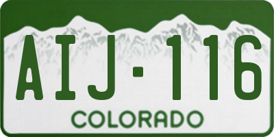 CO license plate AIJ116