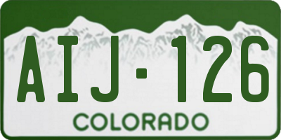 CO license plate AIJ126