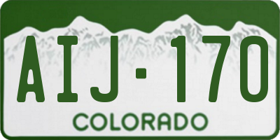 CO license plate AIJ170