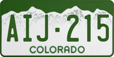 CO license plate AIJ215