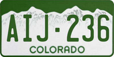 CO license plate AIJ236