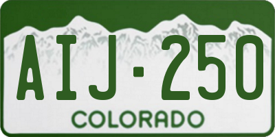CO license plate AIJ250