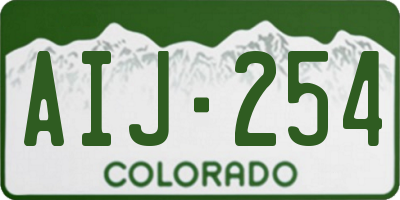 CO license plate AIJ254