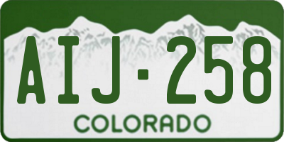 CO license plate AIJ258