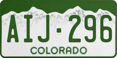 CO license plate AIJ296