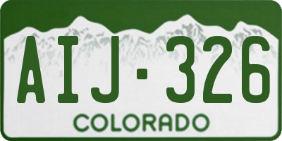 CO license plate AIJ326
