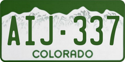 CO license plate AIJ337
