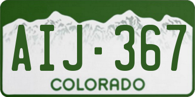 CO license plate AIJ367