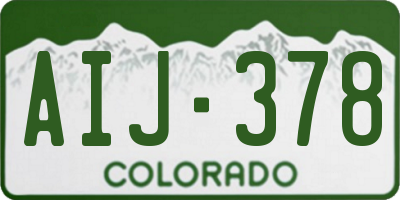 CO license plate AIJ378