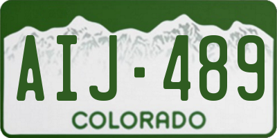 CO license plate AIJ489