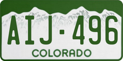 CO license plate AIJ496