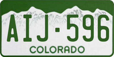 CO license plate AIJ596