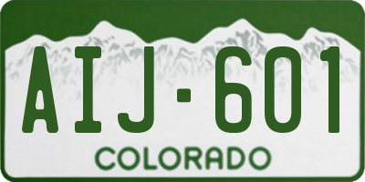 CO license plate AIJ601