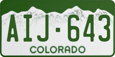 CO license plate AIJ643