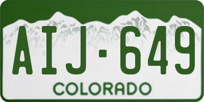 CO license plate AIJ649