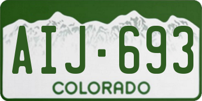 CO license plate AIJ693