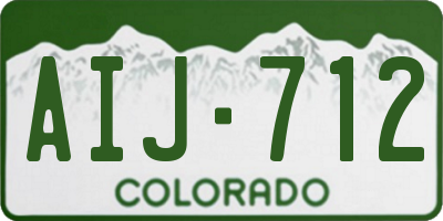 CO license plate AIJ712